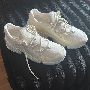 Salvatore Ferragamo Cream Sneakers